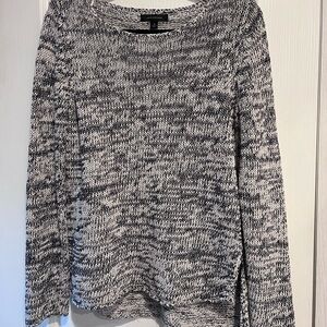 Ann Taylor Blue and White Crew Neck Sweater